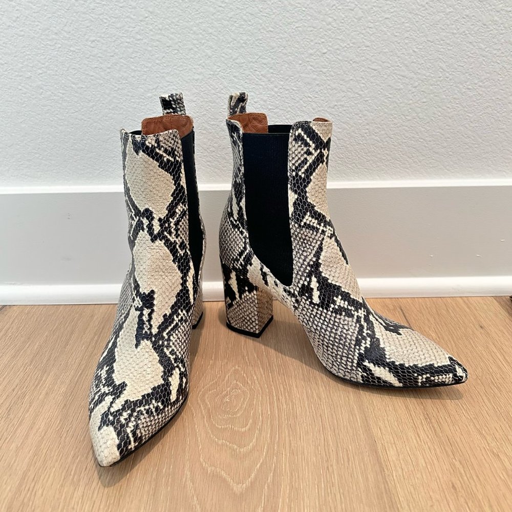 Paris Texas Snake-effect leather ankle boots